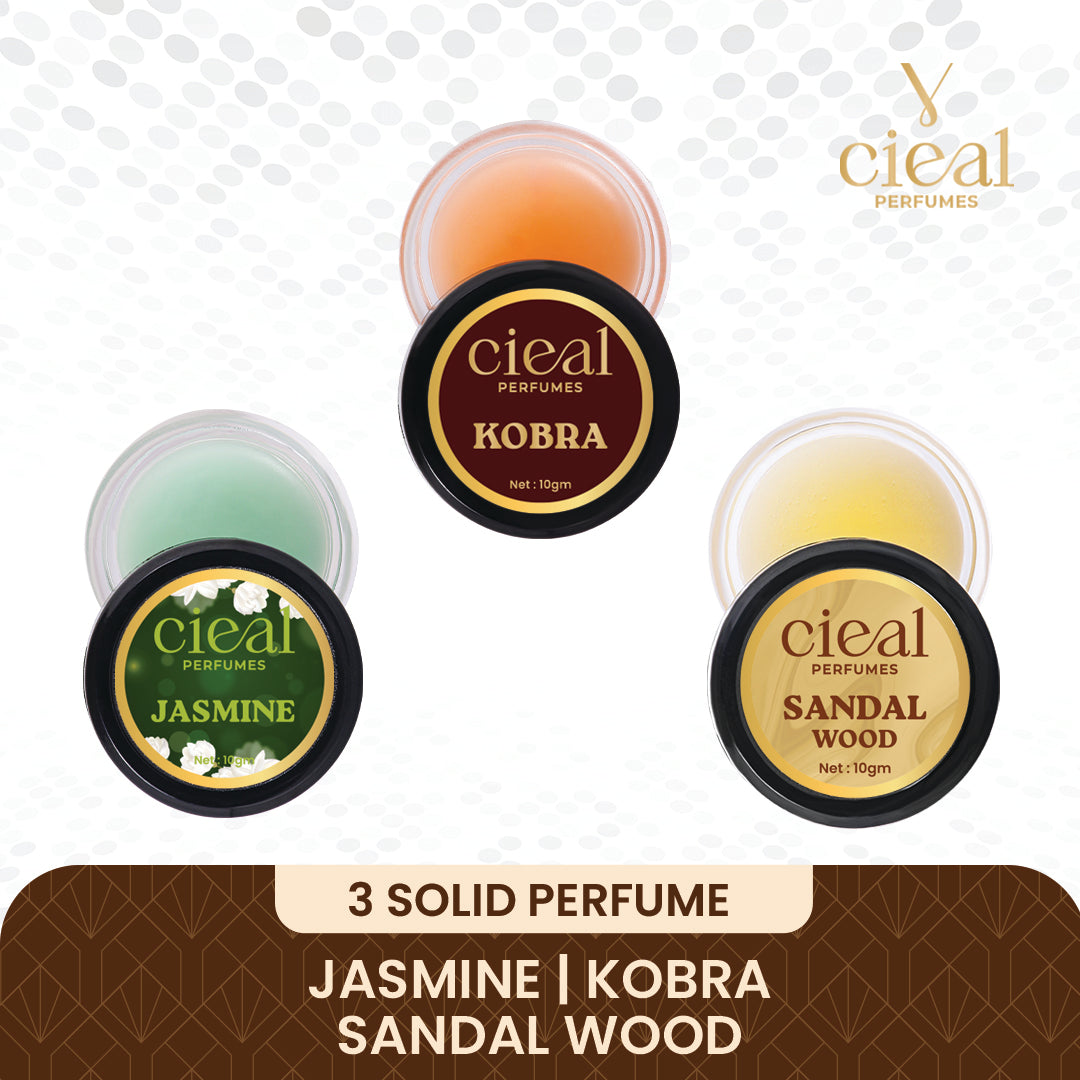CIEAL SOLID PERFUME SET OF 3 – JASMINE | KOBRA | SANDALWOOD