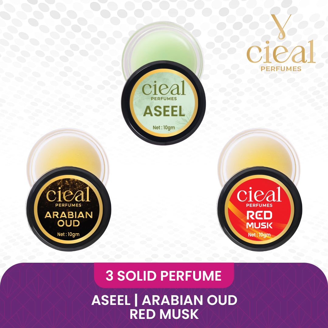 CIEAL SOLID PERFUME SET OF 3 – ARABIAN OUD | RED MUSK | ONE MAN SHOW
