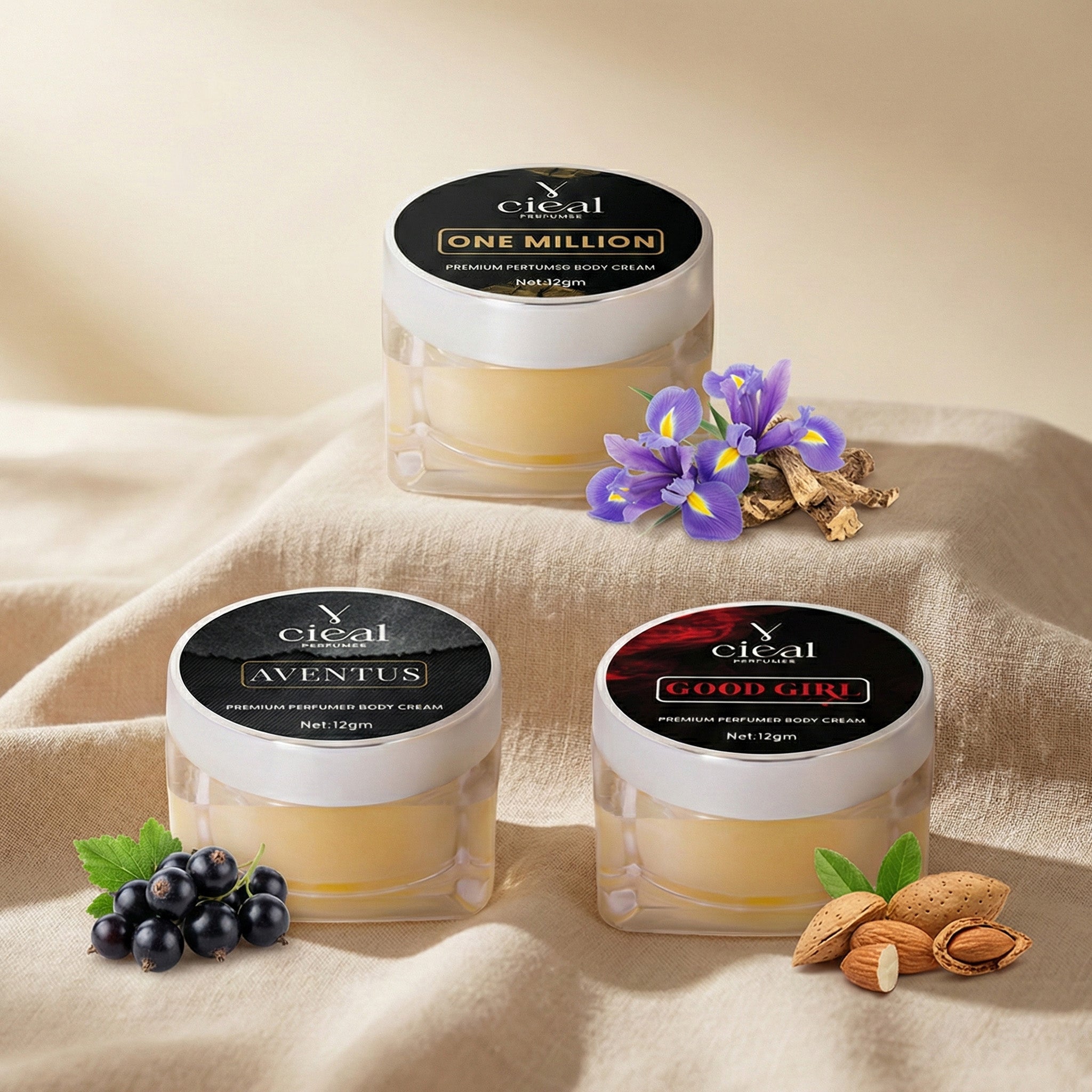 CIEAL PREMIUM SOLID PERFUME SET OF 3 – INSPIRED BY ONE MILLION | AVENTUS | GOOD GIRL (UNISEX)