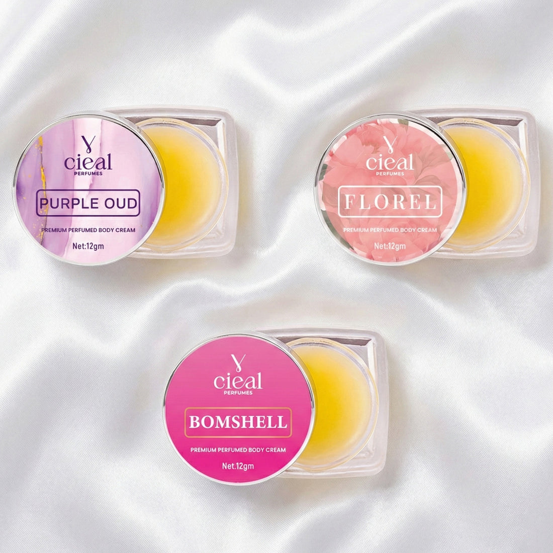 CIEAL PREMIUM SOLID PERFUME SET OF 3 – INSPIRED BY PURPLE OUD | FLORAL | BOMBSHELL (FOR WOMEN)
