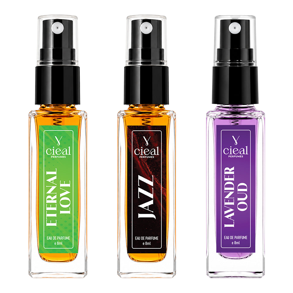 CIEAL Perfume Spray Gift Set of 3 – Eternal Love, Lavender Oud &Jazz – 8ml Each