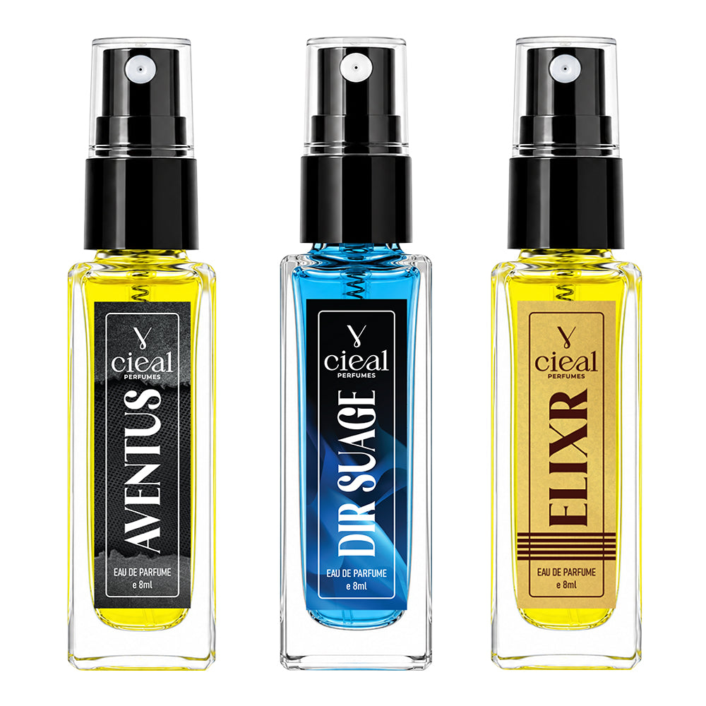 CIEAL Perfume Spray Gift Set of 3 – ELIXIR, AVENTUS & DIR SUAGE – 8 ml each