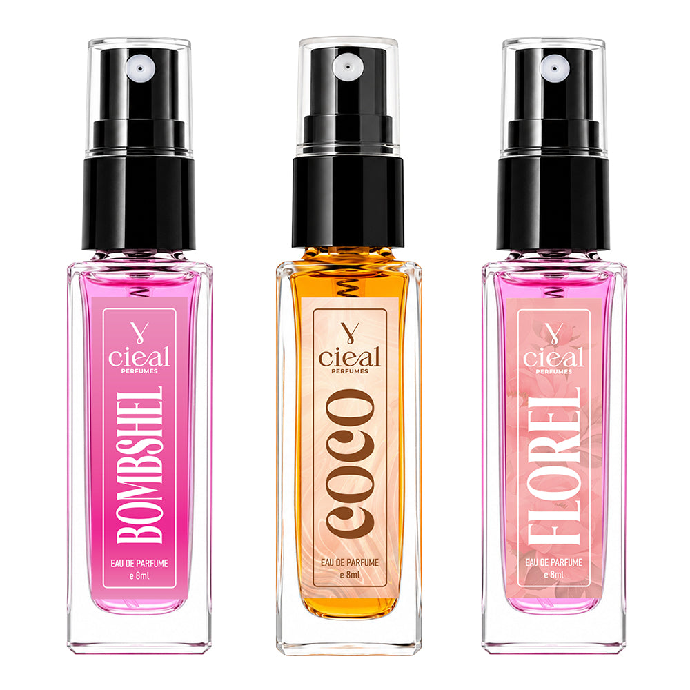 CIEAL Perfume Spray Gift Set of 3 – COCO, FLOREL & BOMBSHEL – 8ml Each