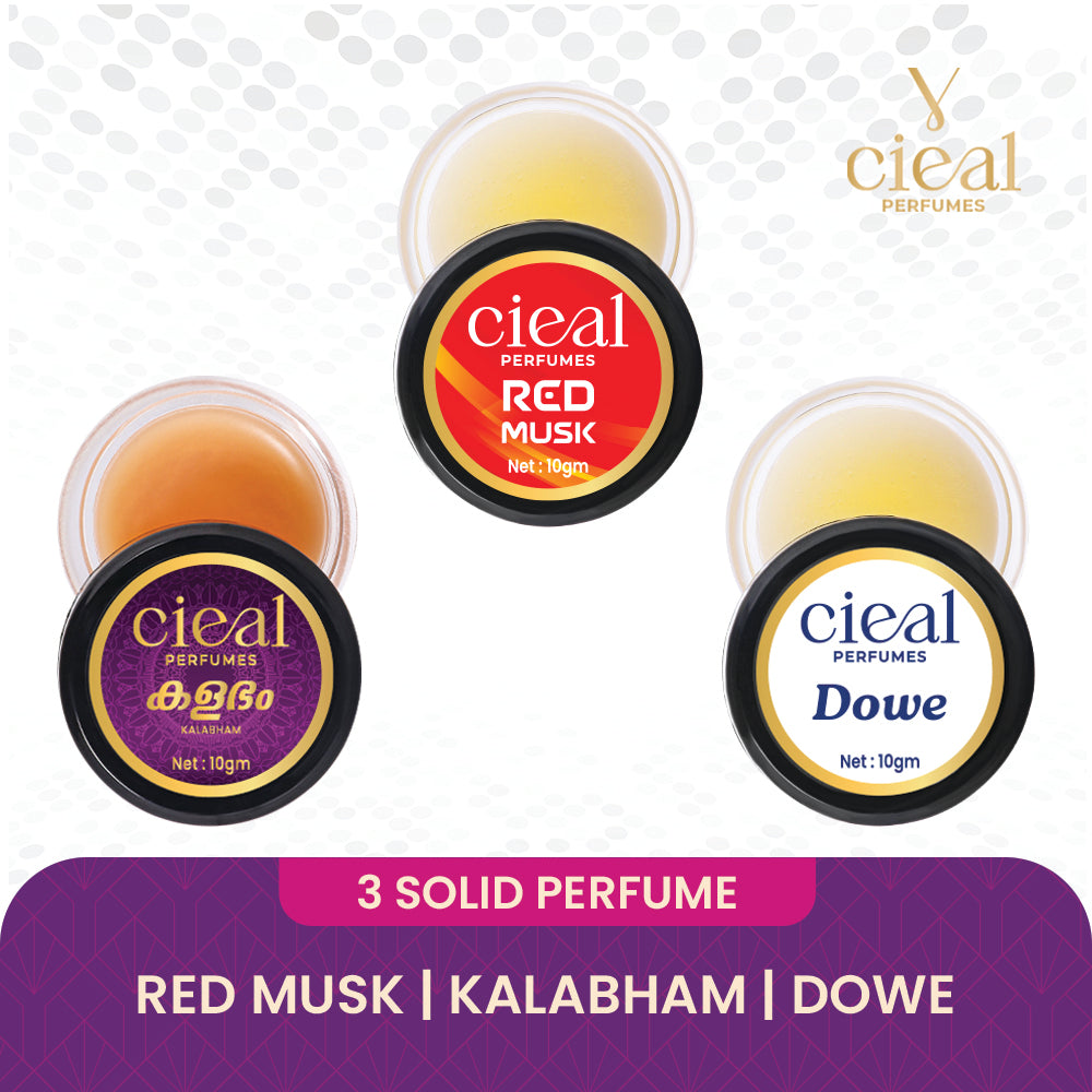 CIEAL Solid Perfume Set of 3 – Red Musk, Kalabam &amp; Dowe | 10g Each