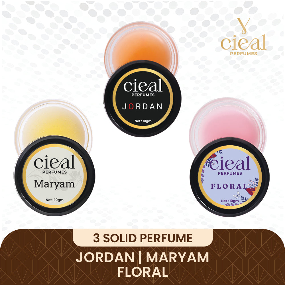 CIEAL Solid Perfume Set of 3 – Jordan, Floral & Maryam | 10g Each