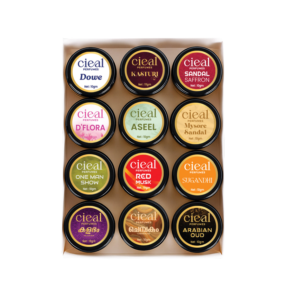CIEAL SOLID PERFUME SET OF 12 – SIGNATURE UNISEX FRAGRANCE COLLECTION