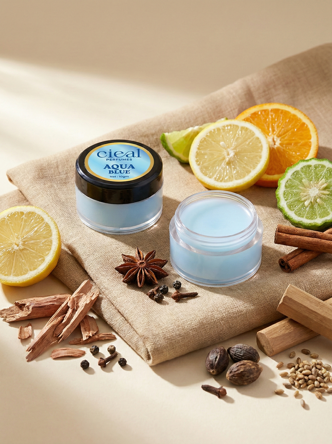 CIEAL Solid Perfume Master Set of 6 – Aqua Blue, Jasmine, Pink Bloom, Kobra, White Oud &amp; Blue Lady | 10g Each