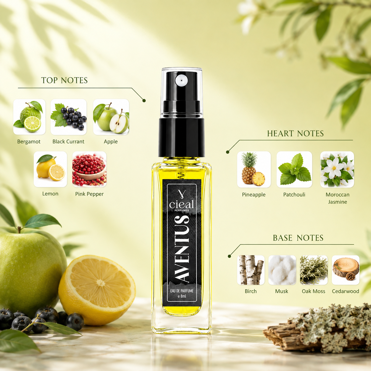 CIEAL Perfume Spray Gift Set of 3 – MILLION, AVENTUS & GOOD GIRL – 8ml Each
