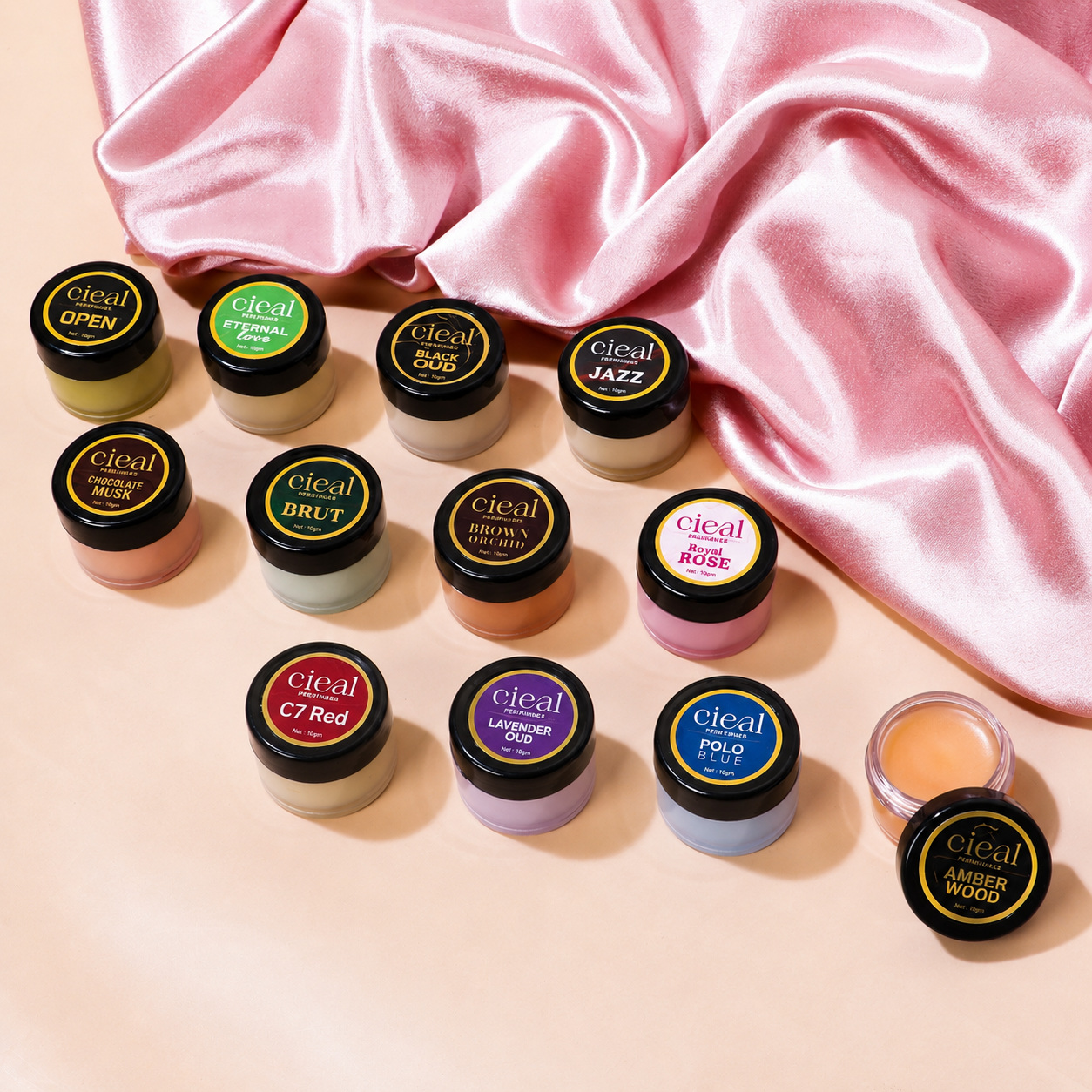 CIEAL Solid Perfume Set of 12 – Complete Premium Collection in One Elegant Box SET-3 | 10g Each