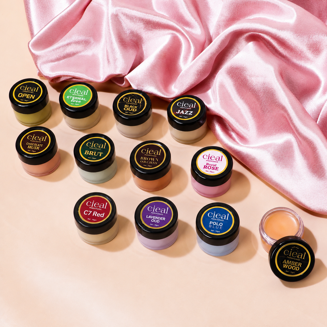 CIEAL Solid Perfume Set of 12 – Complete Premium Collection in One Elegant Box SET-3 | 10g Each