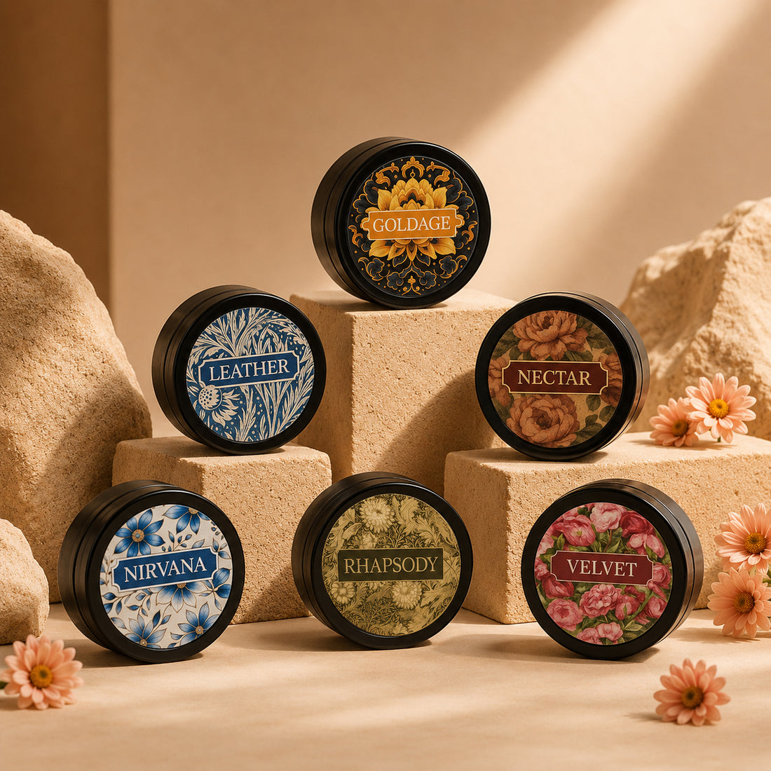 PARIS AROMA PERFUMED BODY CREAM SET OF 6 – GOLDAGE | RHAPSODY | NECTAR | NIRVANA | LEATHER | VELVET