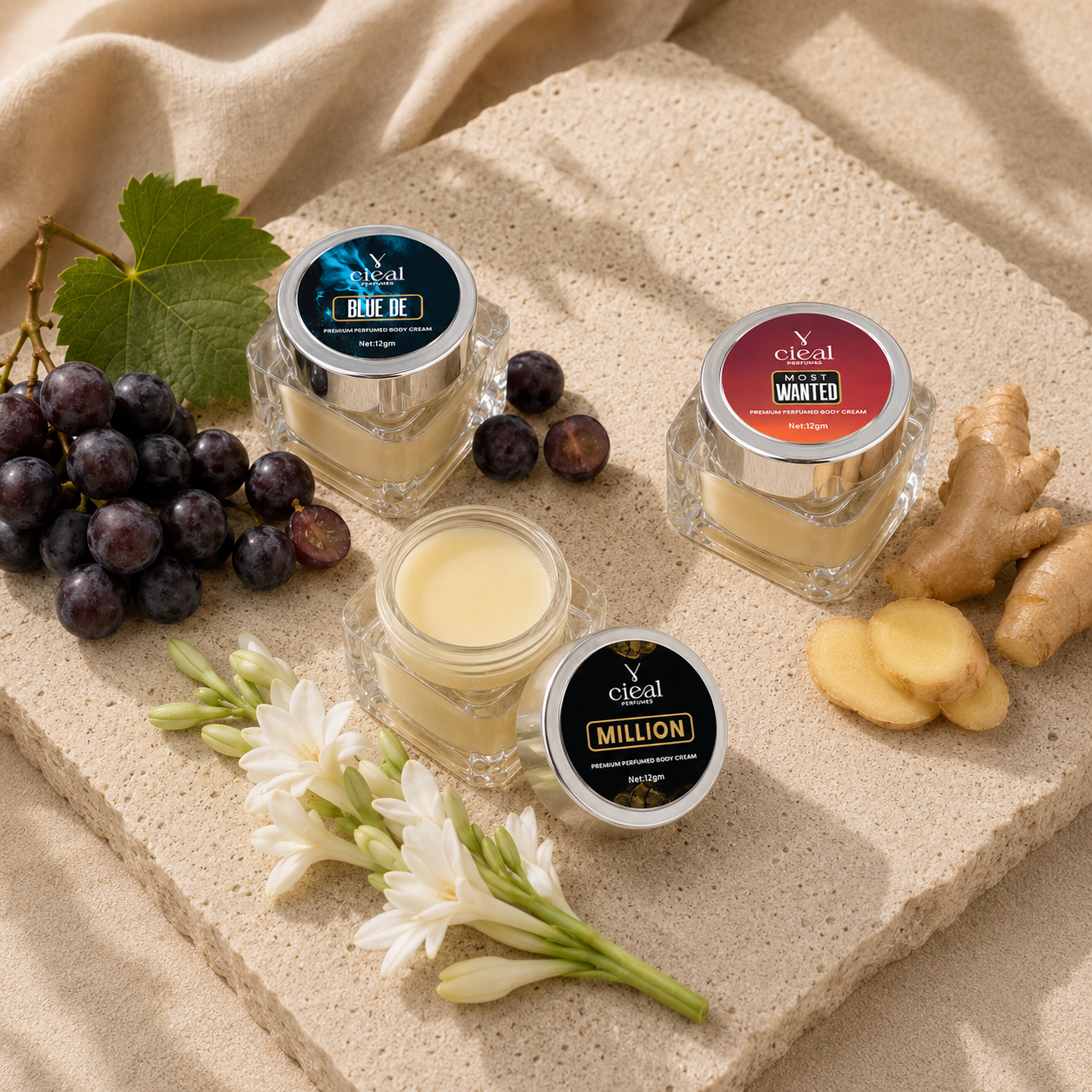 CIEAL PREMIUM SOLID PERFUME SET OF 3 – INSPIRED BY BLUE DE | MOST WANTED | MILLION (MEN)