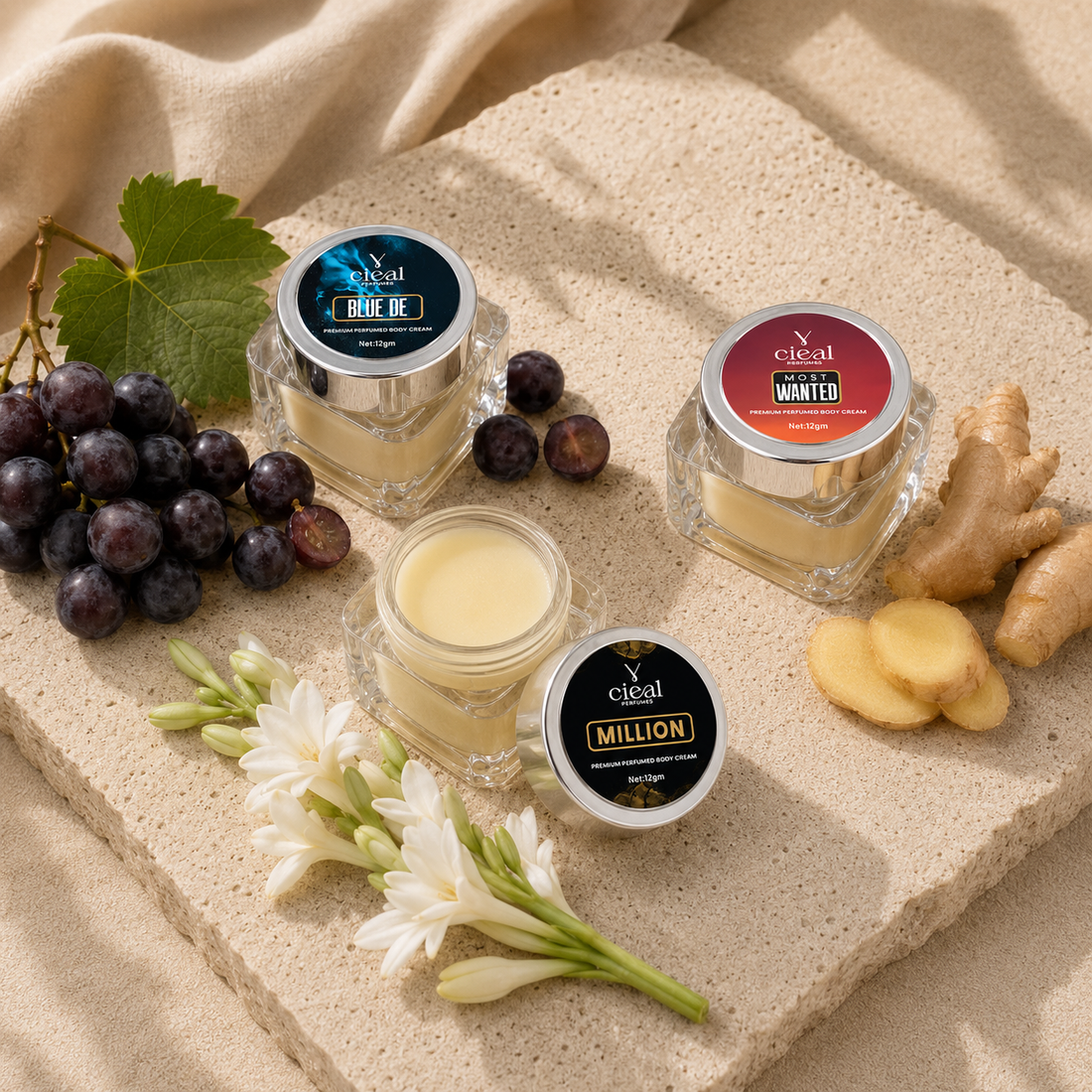 CIEAL PREMIUM SOLID PERFUME SET OF 3 – INSPIRED BY BLUE DE | MOST WANTED | MILLION (MEN)