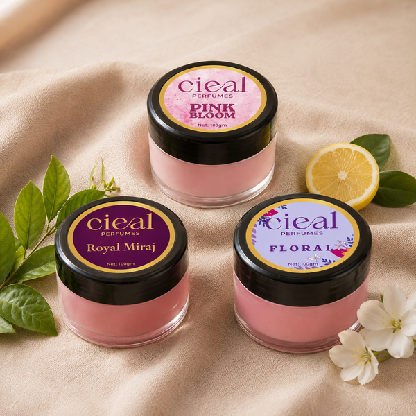 CIEAL Solid Perfume Set of 3 – Pink Bloom, Royal Miraj & Floral | 10g Each