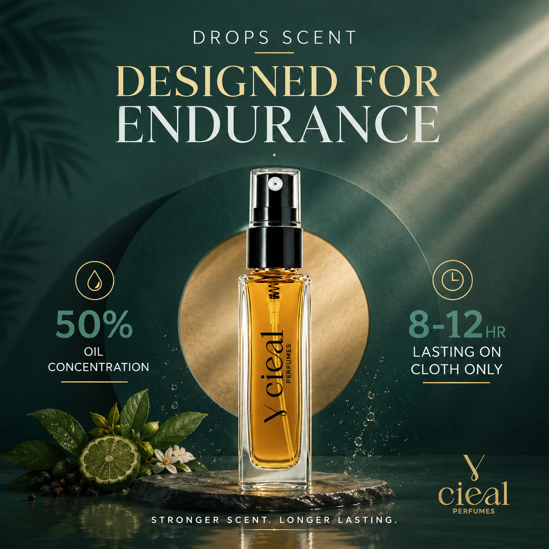 CIEAL Perfume Spray Gift Set of 3 – Amber Wood, Black Oud & Brown Orchid – 8ml Each