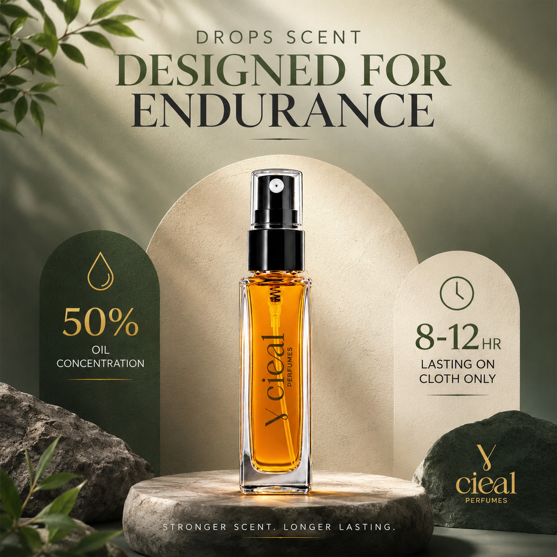 CIEAL Perfume Spray Gift Set of 3 – Kasturi, Mysore Sandal & Sandal Saffron – 8ml Each