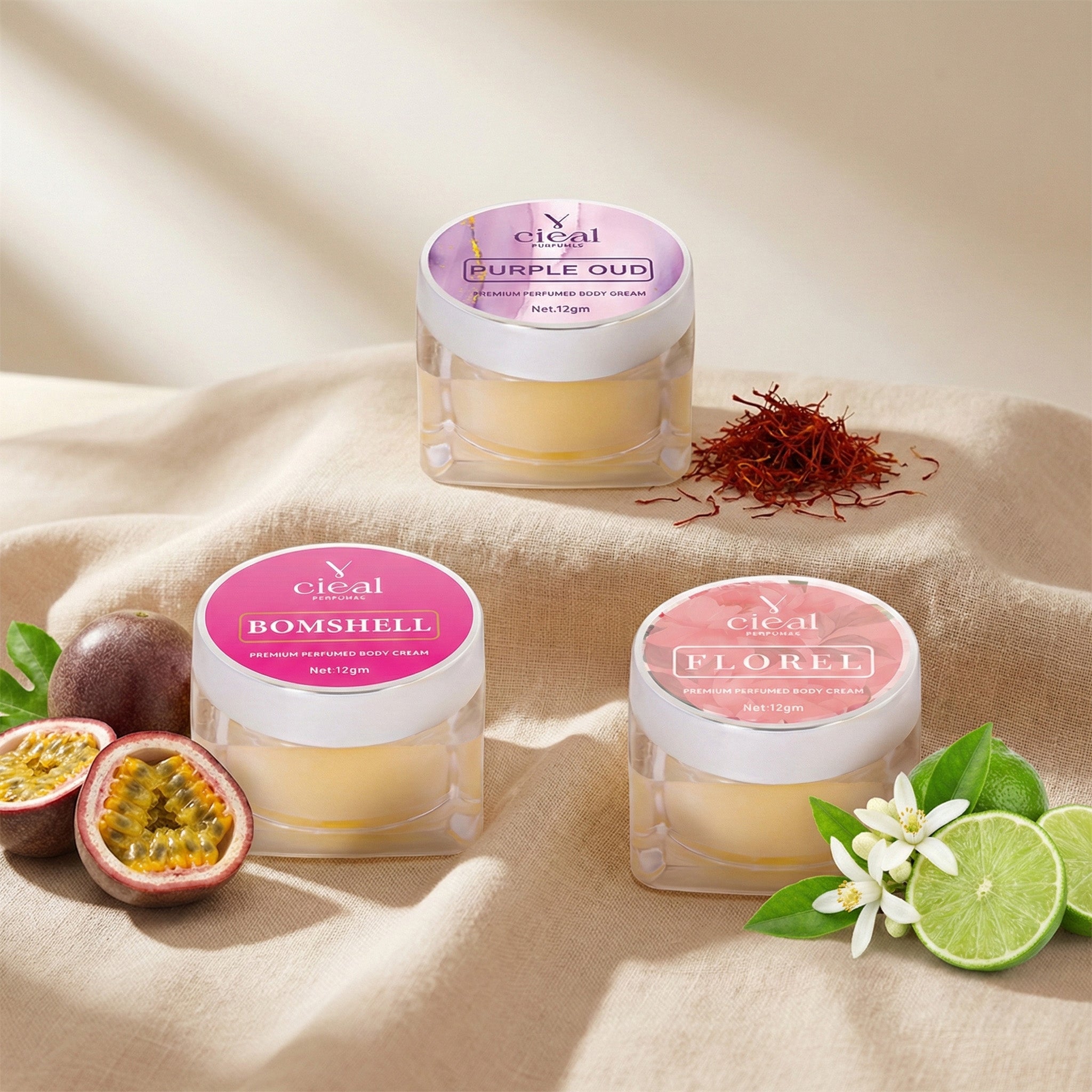 CIEAL PREMIUM SOLID PERFUME SET OF 3 – INSPIRED BY PURPLE OUD | FLORAL | BOMBSHELL (FOR WOMEN)