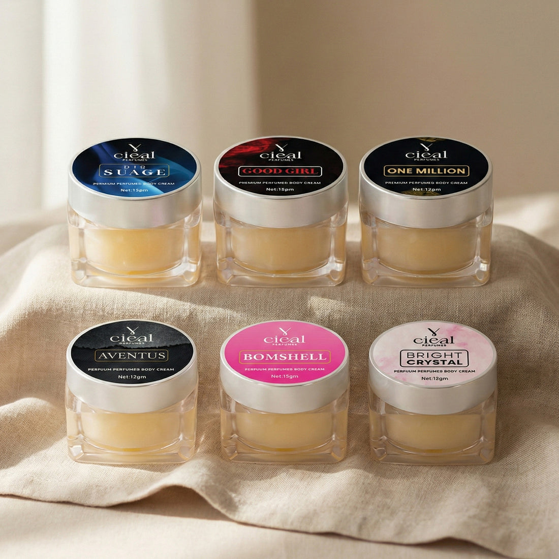 CIEAL PREMIUM SOLID PERFUME SET OF 6 – INSPIRED BY FLORAL | PURPLE OUD | BLACK OPIUM | BLEU DE CHANEL | LE MAL ELIXR | MOST WANTED (UNISEX)