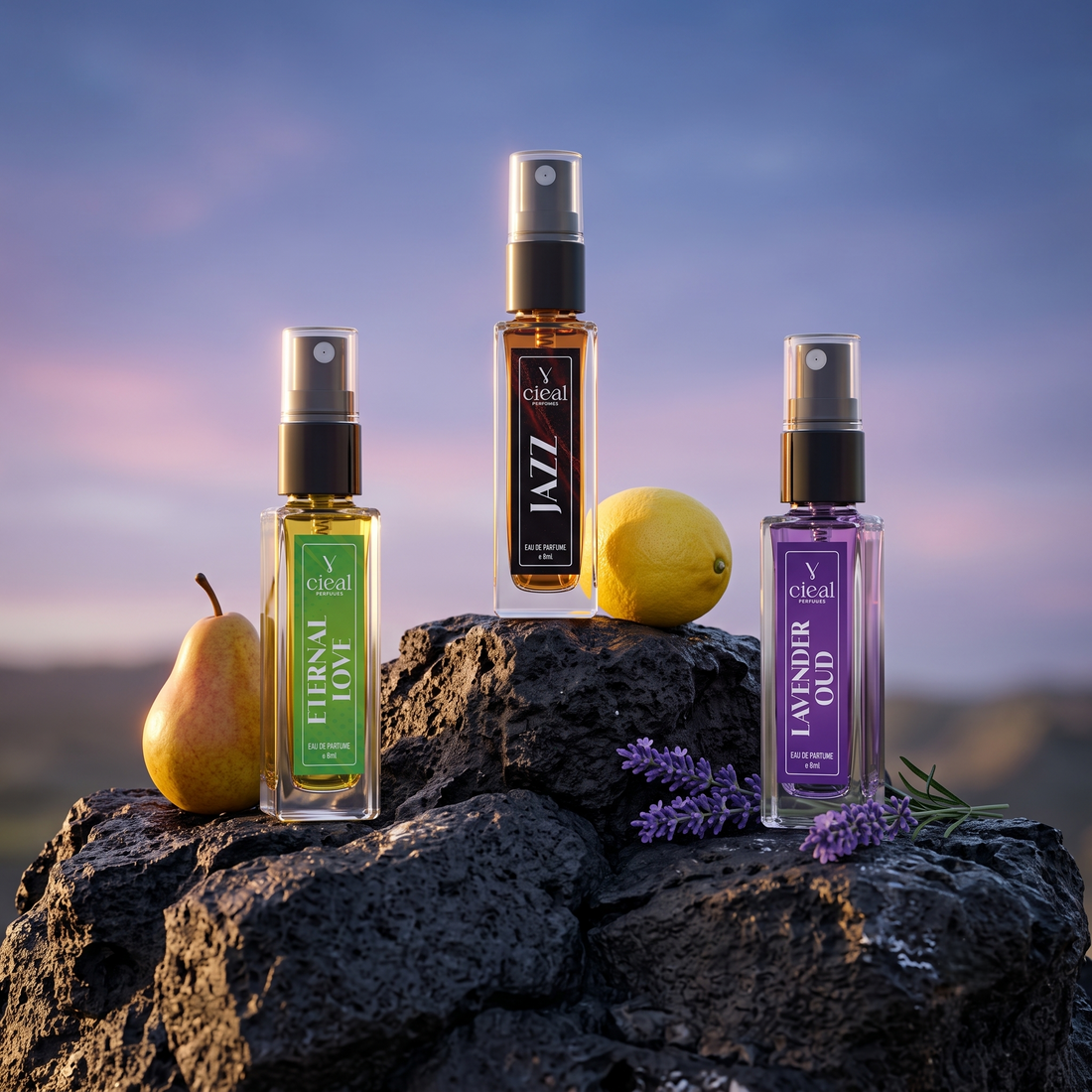 CIEAL Perfume Spray Gift Set of 3 – Eternal Love, Lavender Oud &Jazz – 8ml Each