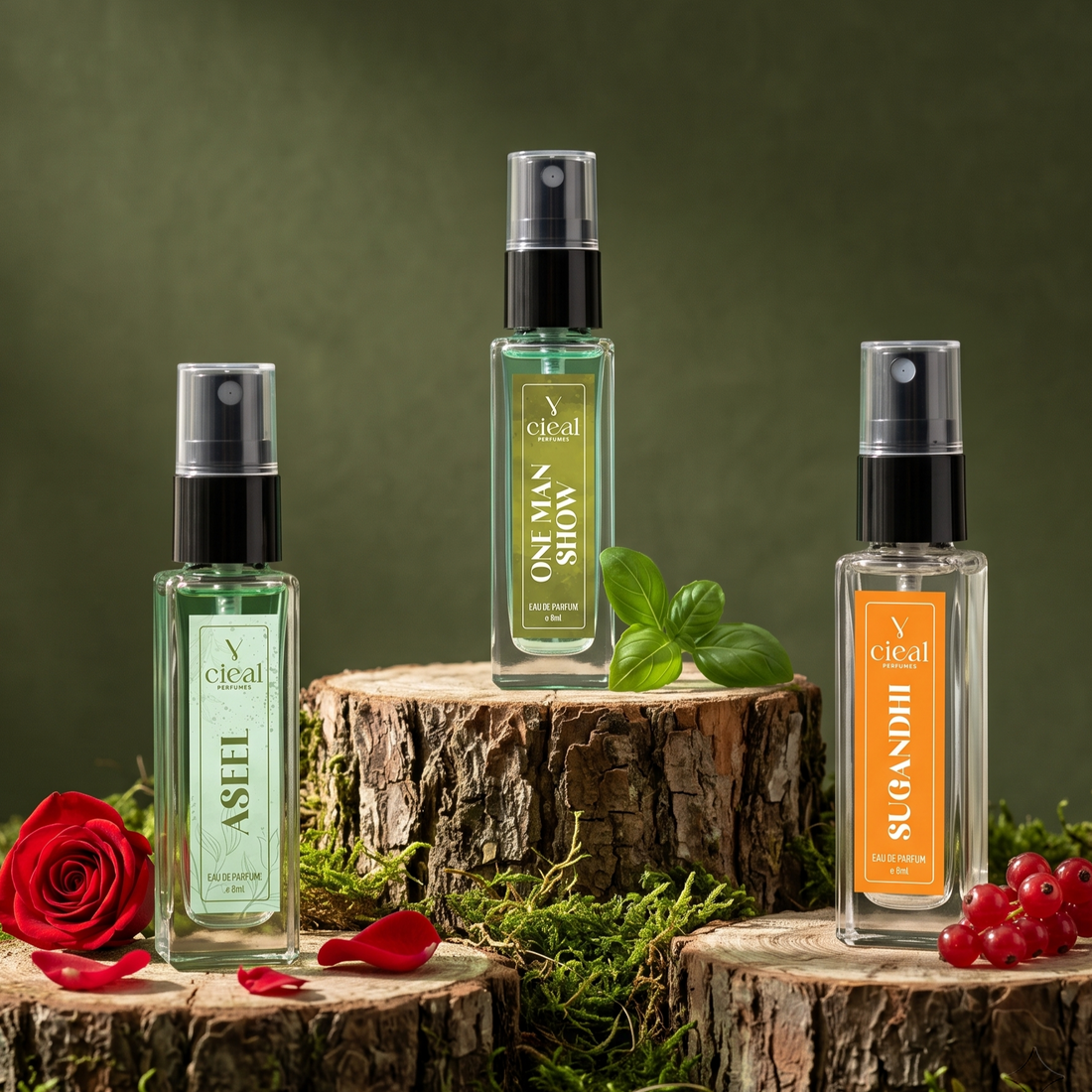 CIEAL Perfume Spray Gift Set of 3 – Aseel, Sugandi & One Man Show – 8ml Each