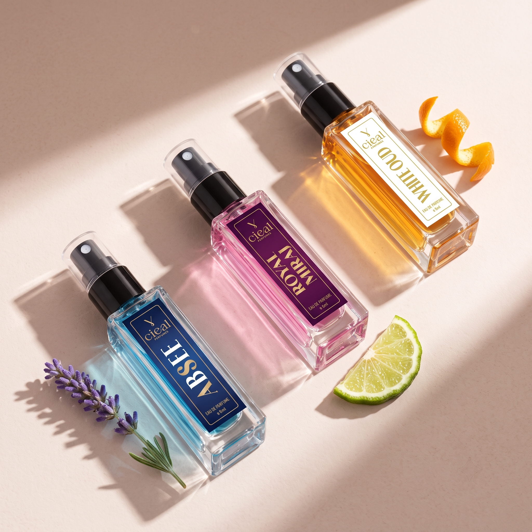 CIEAL Perfume Spray Gift Set of 3 – Royal Miraj, White Oud &amp; Absee – 8ml Each