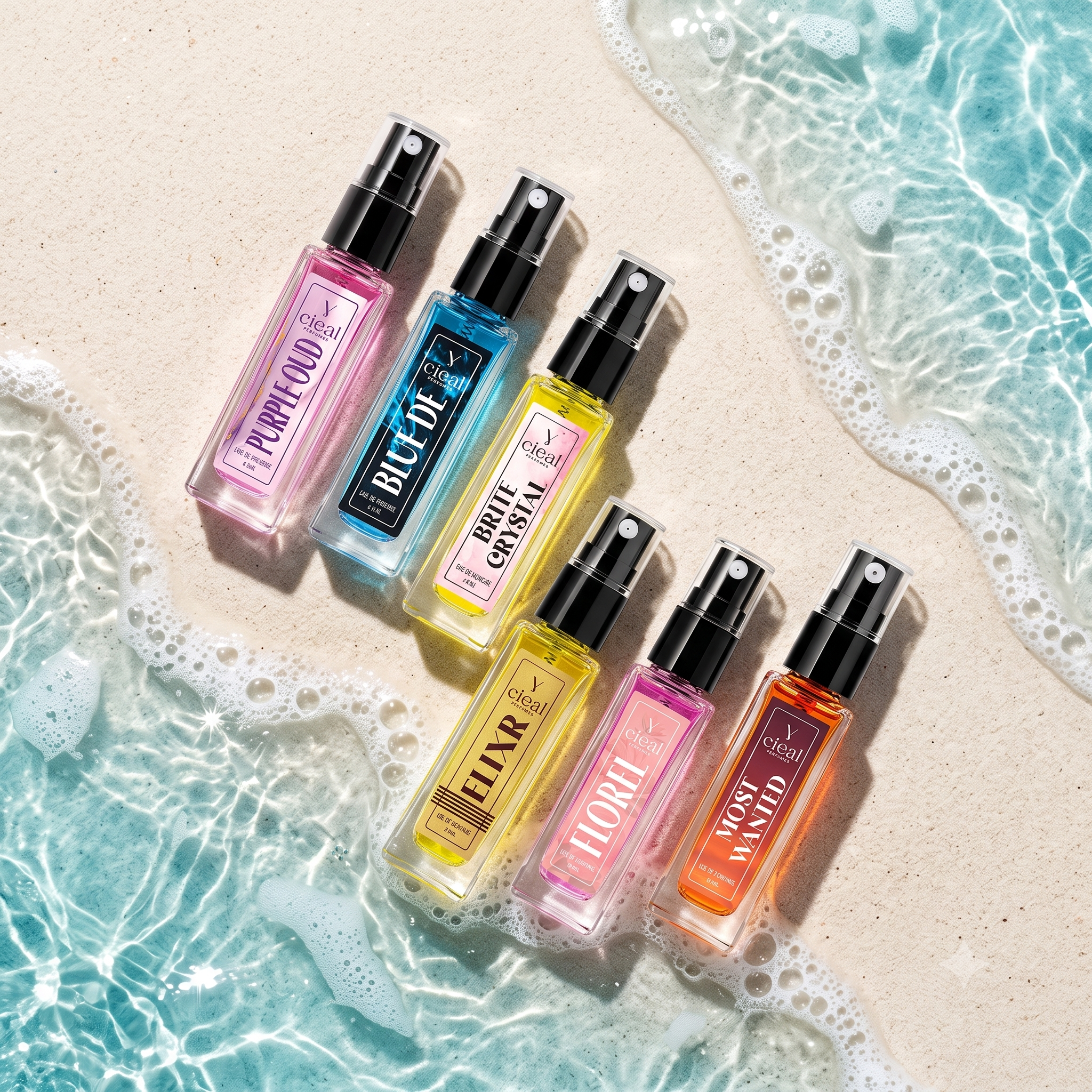 CIEAL Perfume Spray Gift Set of 6 – ELIXIR, FLOREL, BLUE DE, BRITE CRYSTAL, PURPLE OUD & MOST WANTED – 8 ml each