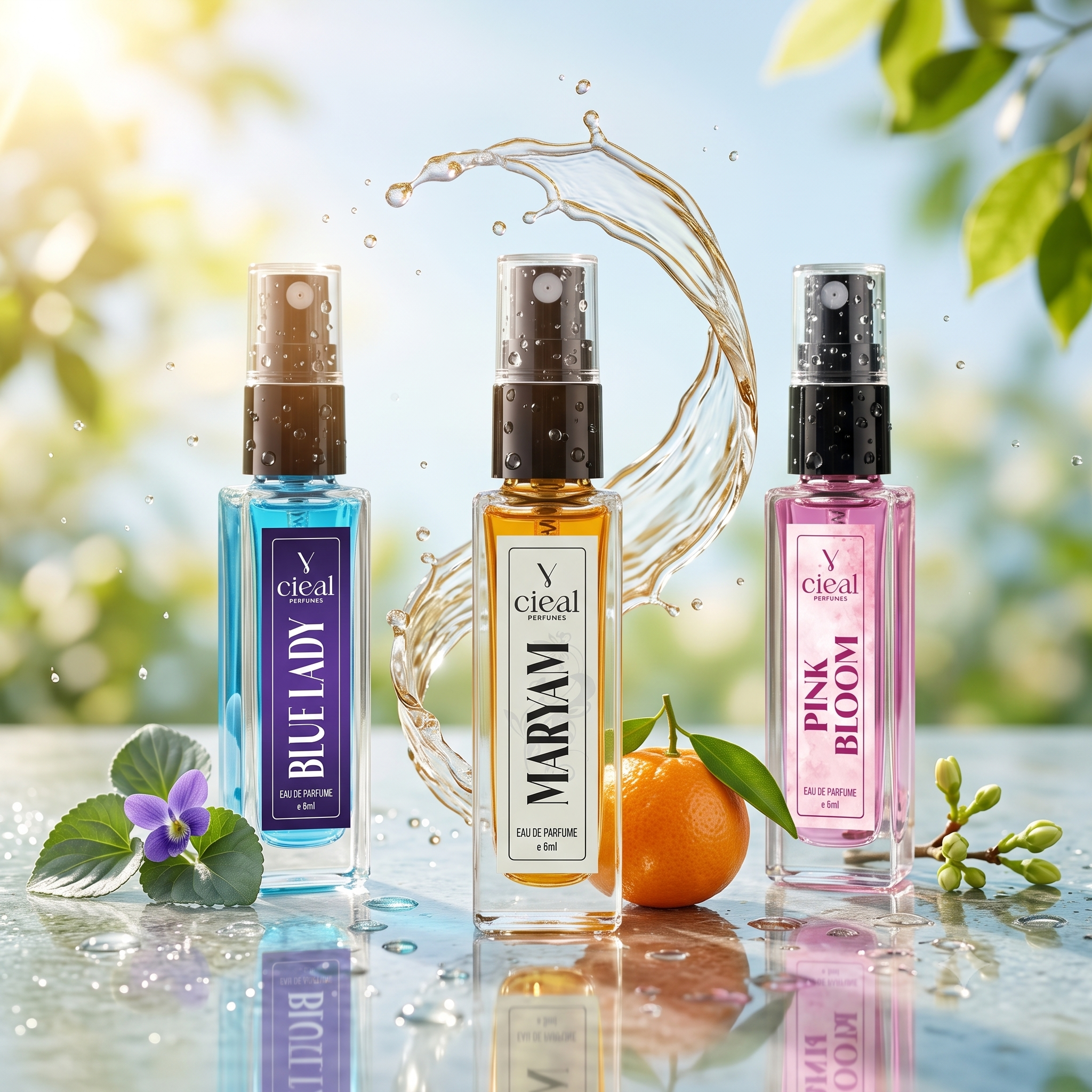 CIEAL Perfume Spray Gift Set of 3 – Pink Bloom, Maryam &amp; Blue Lady – 8ml Each