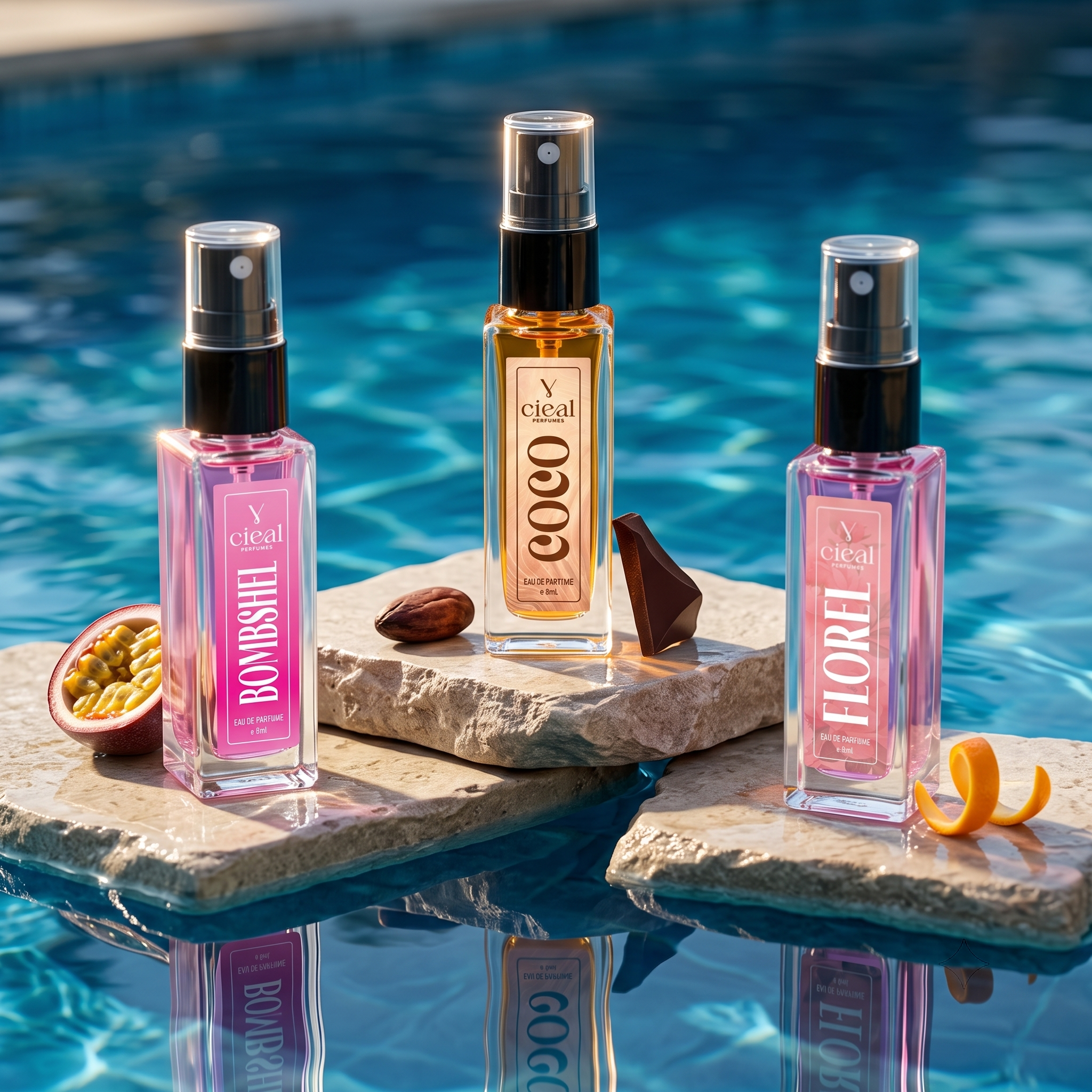 CIEAL Perfume Spray Gift Set of 3 – COCO, FLOREL & BOMBSHEL – 8ml Each