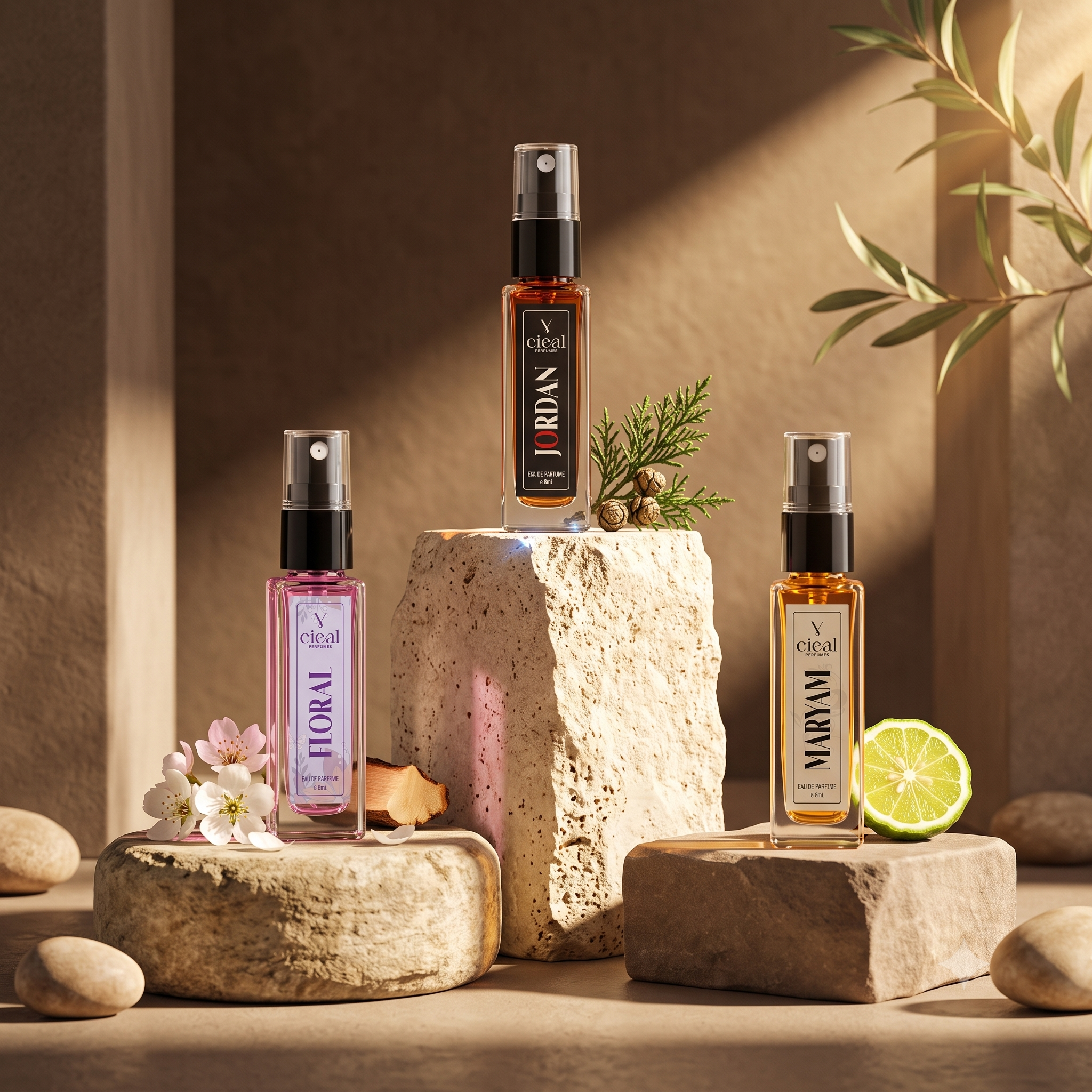 CIEAL Perfume Spray Gift Set of 3 – Jordan, Floral & Maryam – 8ml Each