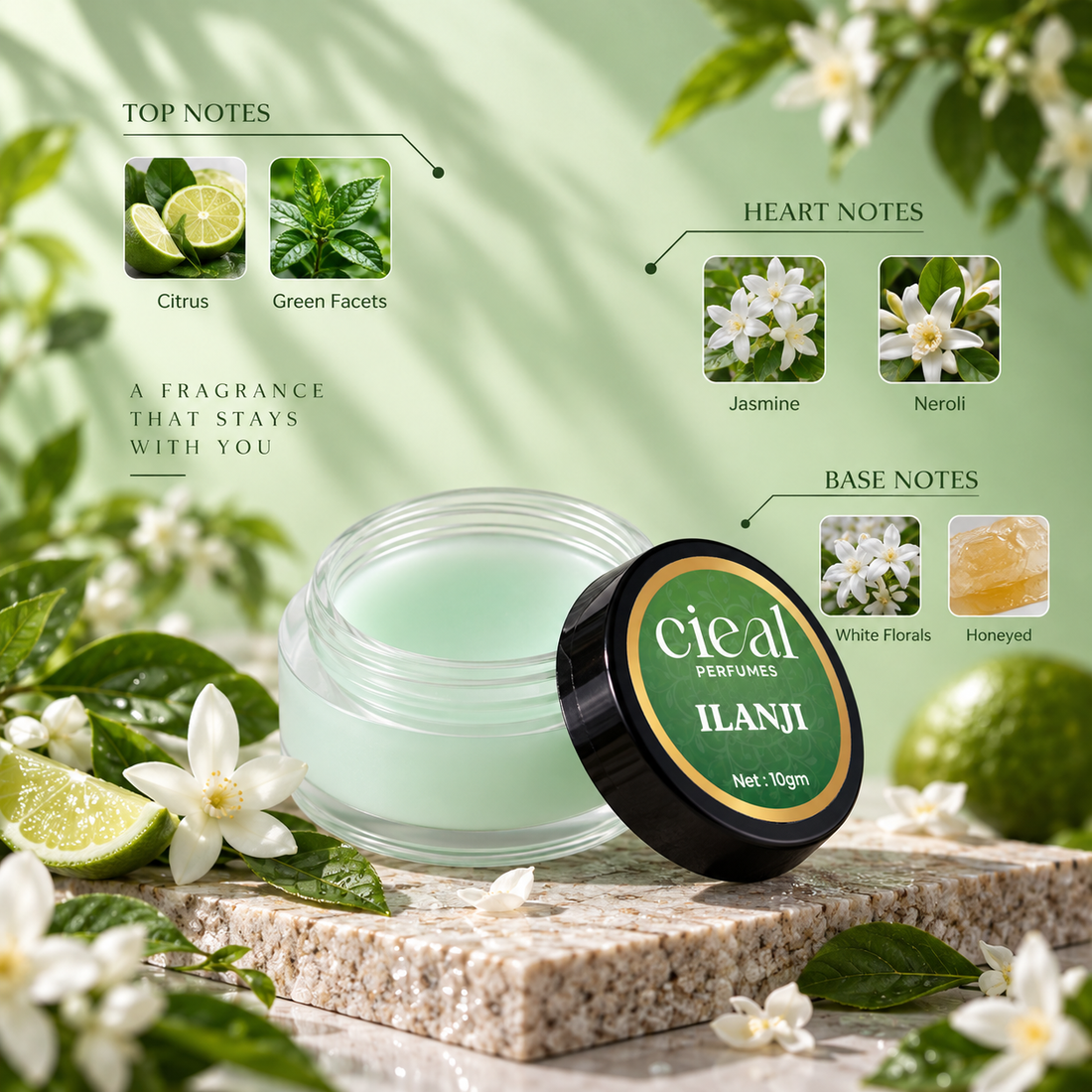 CIEAL Solid Perfume Set of 3 – Divine Essence, Prana & Ilanji 10g Each
