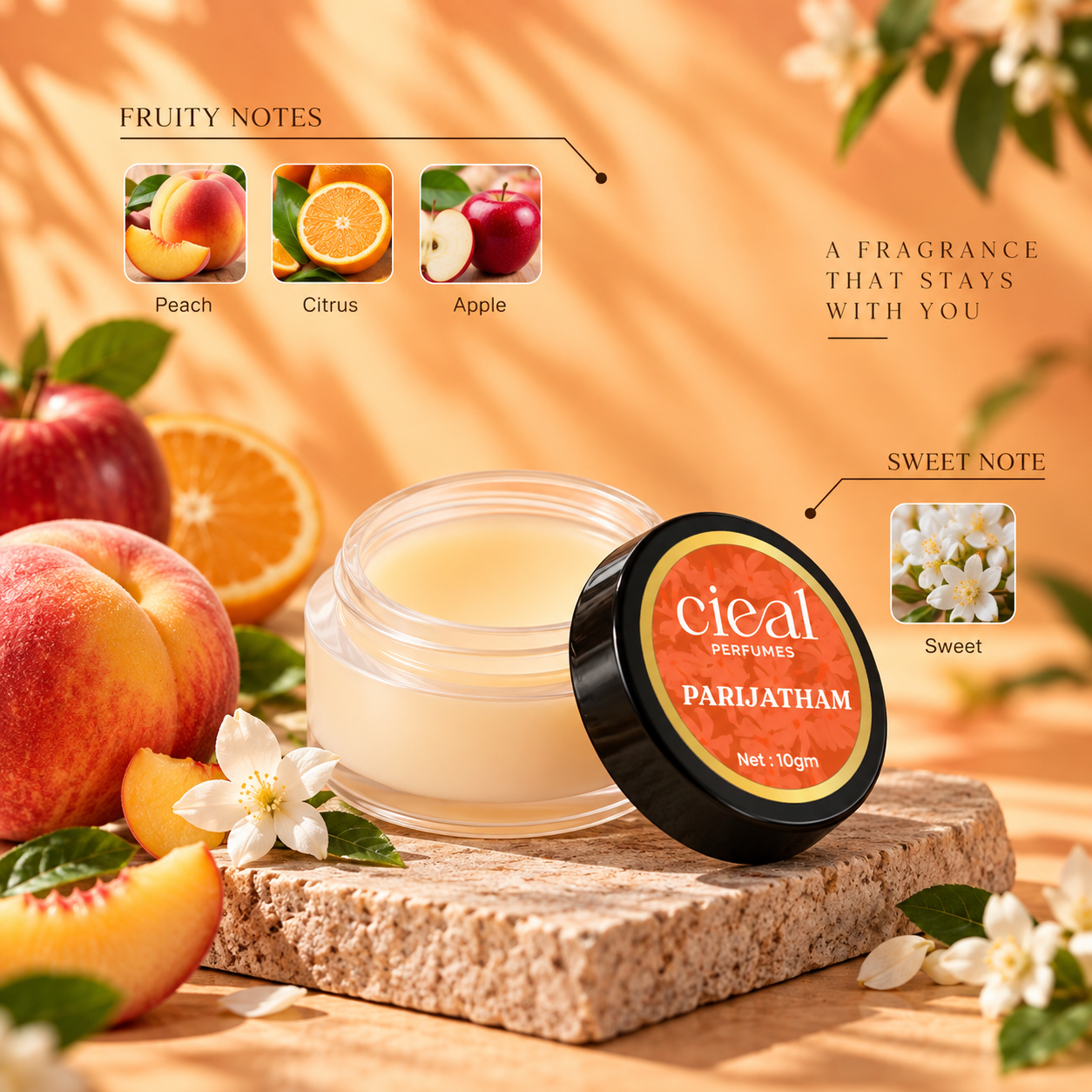 CIEAL Solid Perfume Set of 3 – Hari Chandanam, Parijatham & Vanilla 10g Each