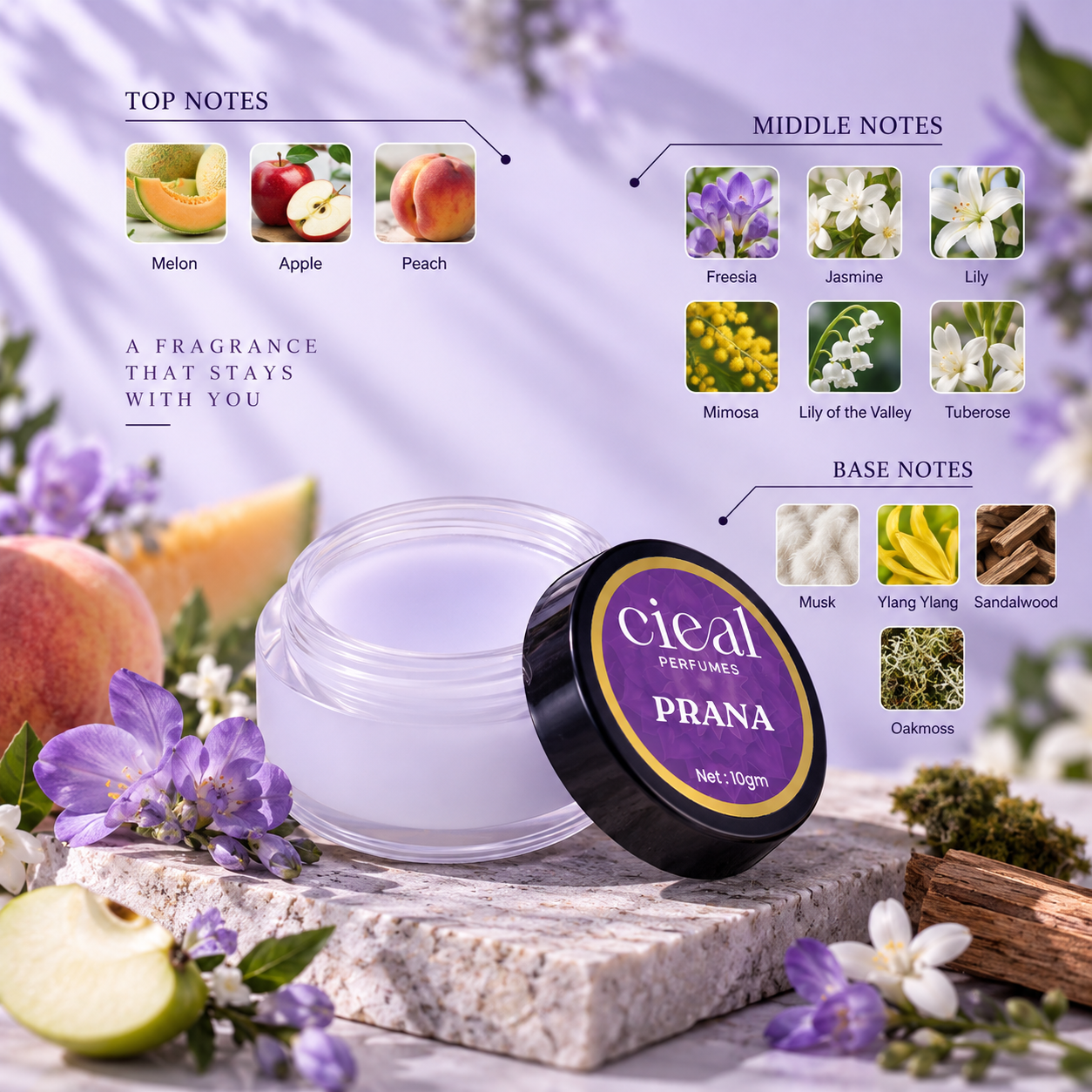 CIEAL Solid Perfume Set of 3 – Divine Essence, Prana & Ilanji 10g Each