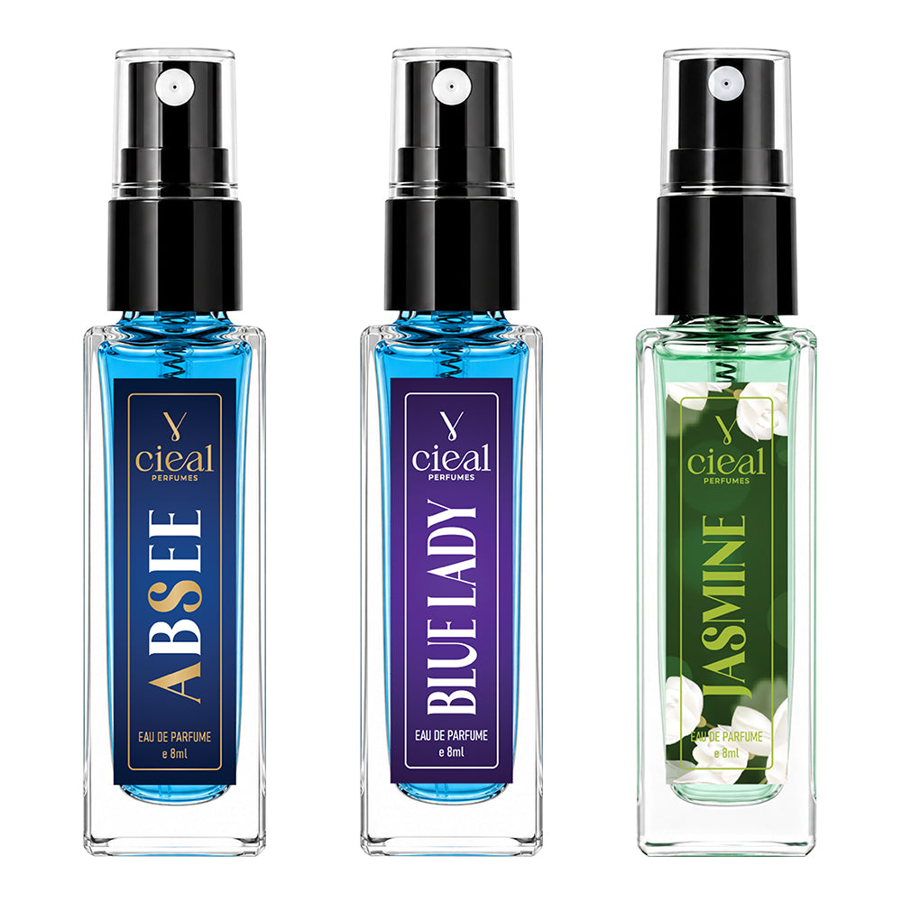 CIEAL Perfume Spray Gift Set of 3 – Jasmine, Blue Lady & Absee – 8ml Each